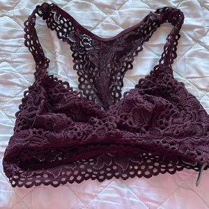 Burgundy bralette from Aerie.